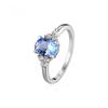 Trendy Blue Topaz Ring Jewelry Accessories with Zircon Gemstone  Finger Rings for Women Wedding Party Engagement Bridal Gifts