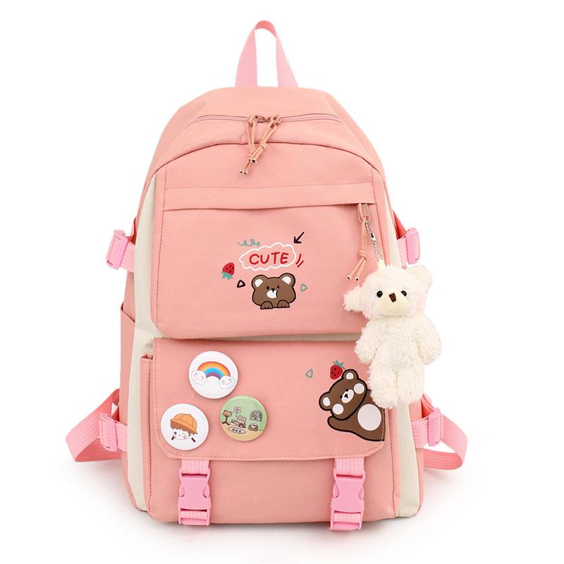 Backpack New Style Fashion Trend Elementary School Student Schoolbag Five Piece Set Lightweight Cute Bag Student Backpack Backpack