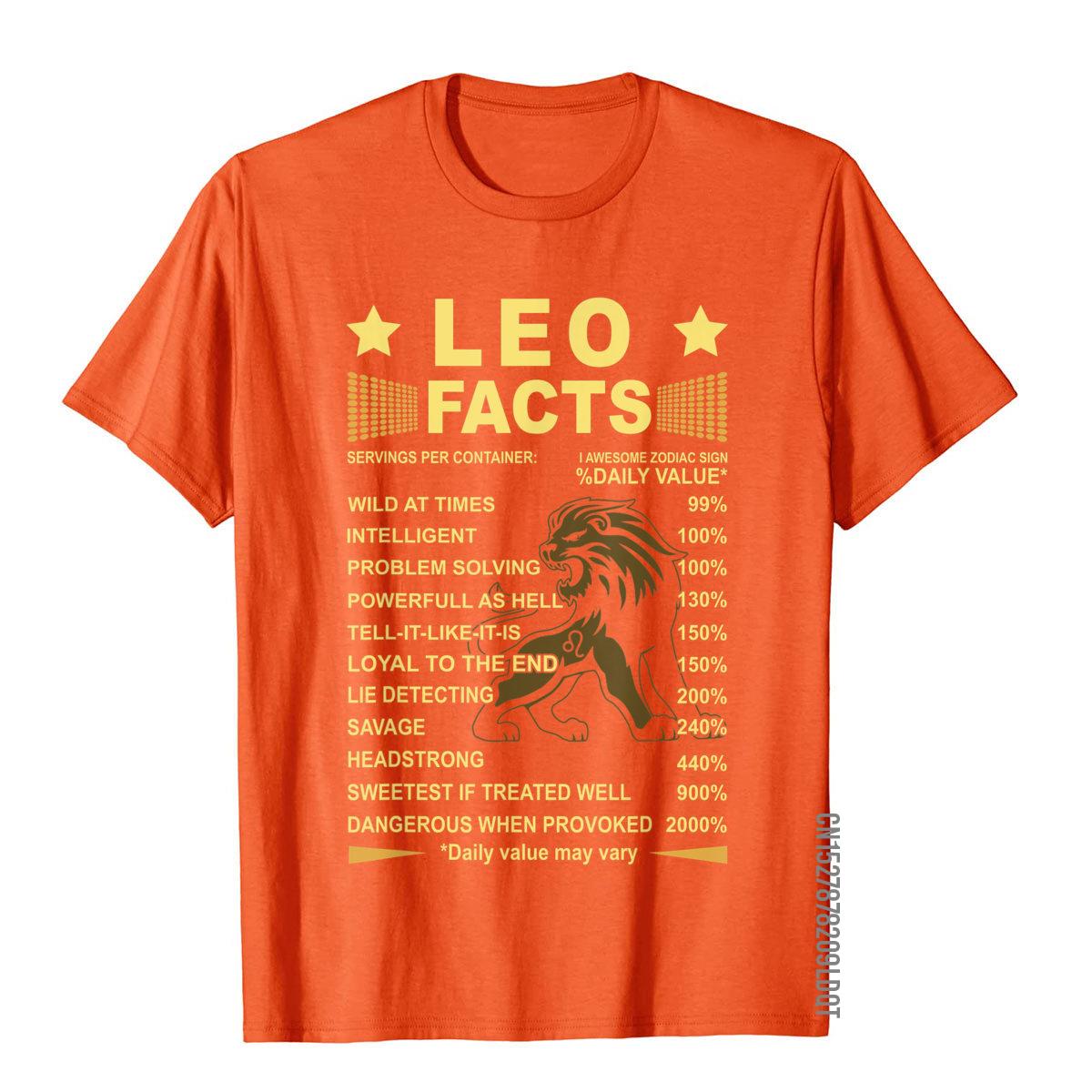 

Leo Facts Zodiac Funny Leo Birthday Gift Tee TShirt Rife Adult T Shirts Fitness Tops T Shirt Cotton Simple Style 4XL