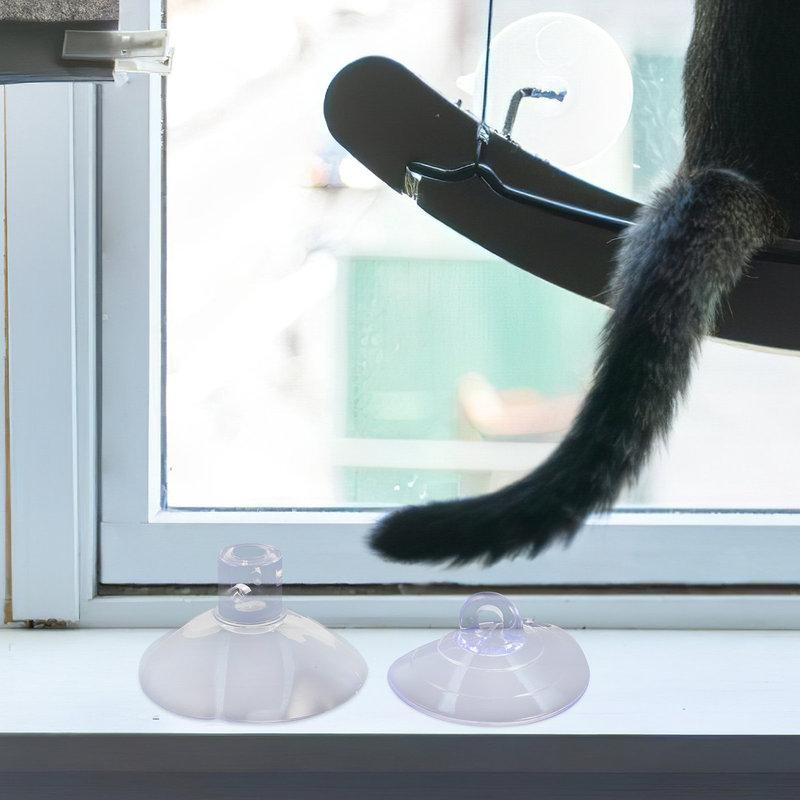 16Pcs Cat Hammock Suction Cups Replacement Transparent PVC Heavy Duty Strong Threaded Suction Cups for Glass Window Pet Perch