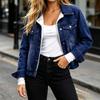 Women's Casual Denim Jacket, -Lined Jean Coat for Fall and Winter Outerwear