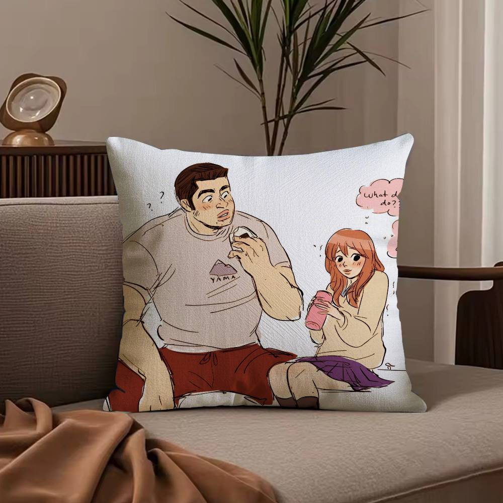 Anime M-My L-Love Story Pillow Case Anti-dustmite Pillowcase Invisible zipper silky short plush Sofa cushion cover 30X30cm