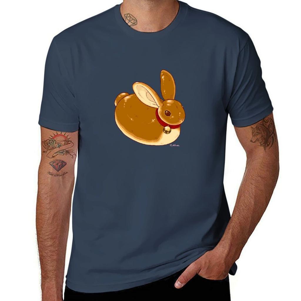 Bread bunny with bell mirrored without frame TShirt Novelty Print Casual Tee Shirt