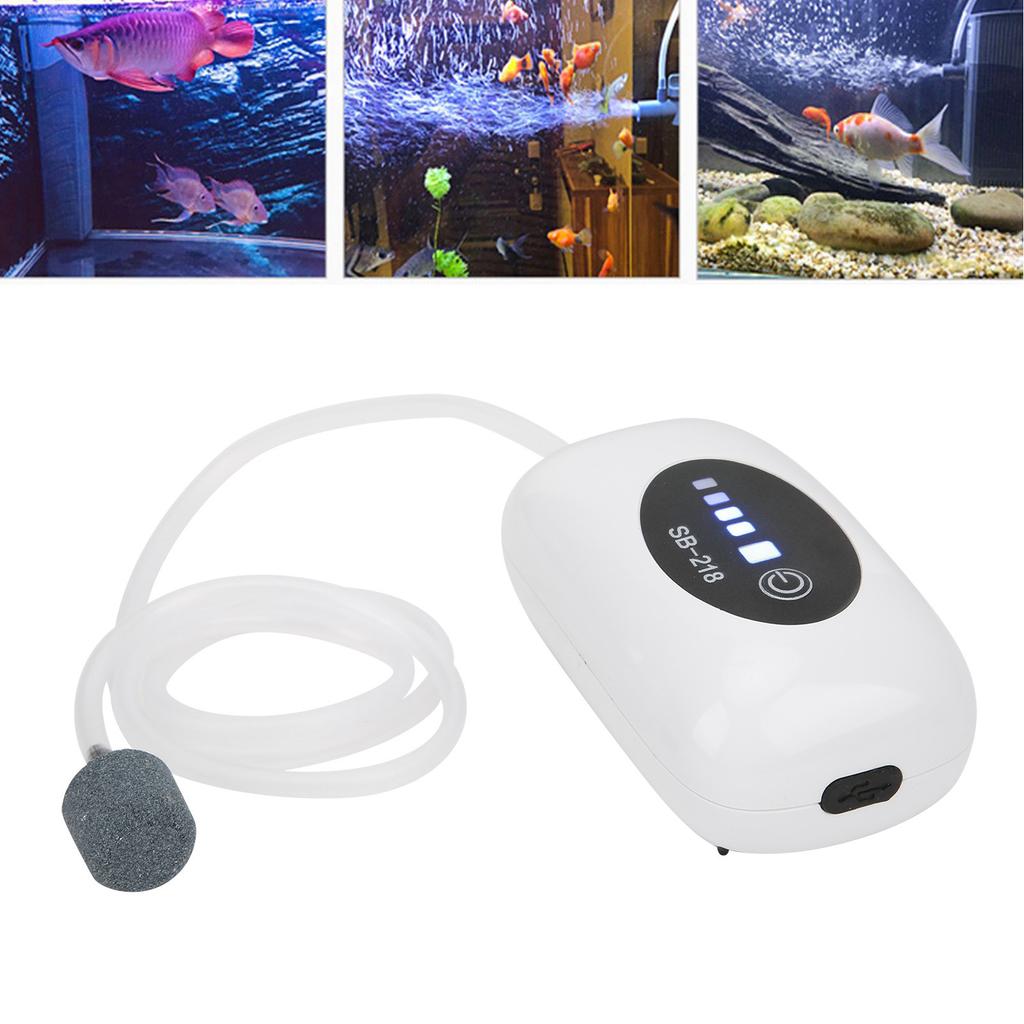 Oxygen Pump with Usb Cable Rechargeable Portable Mute Air Pump for Fish Tank Outdoor Fishing
