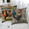 Hahn Leinen Kissenbezug Hochzeits Dekorative Kissenhülle Für Zuhause Kissenbezug 45X45(Einseitig)