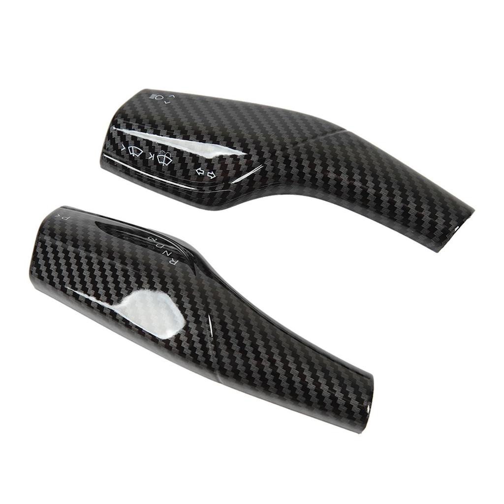 1 Pair Steering Gear Lever Cover Carbon Fiber Pattern Shift Lever Trim