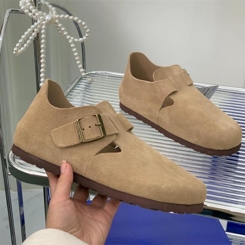 Spring and Autumn leather bag head cork thick sole one pedal lazy shoes all-inclusive single shoes women's