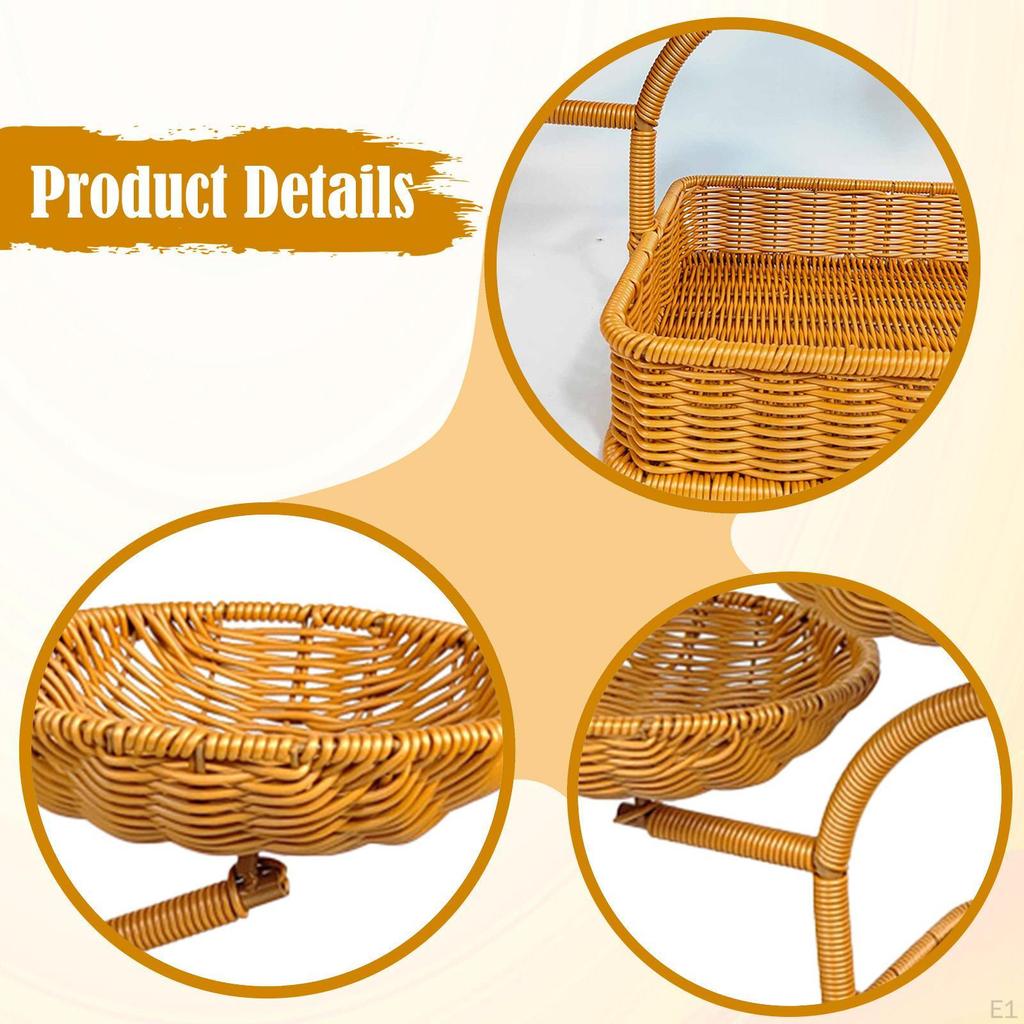 Imitation Rattan Geflochtener Obstkorb Serviertablett Dekoration Eleganter Kreativer Halter Lebensmittel für