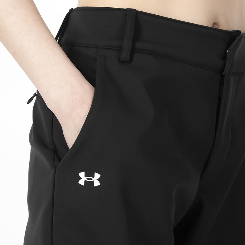 Under Armour Logo Print Button Loose Comfortable Breathable Knitted Sports Pants Women Pants Black 1363627-001