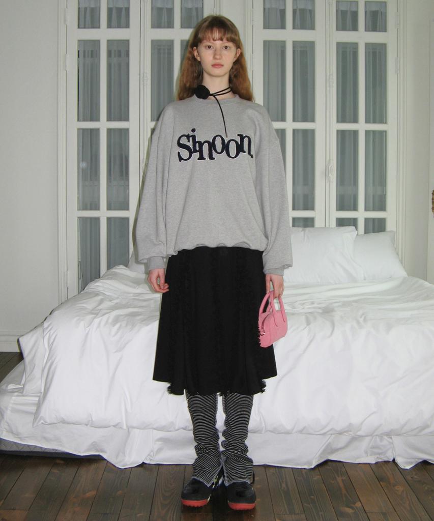 SINOON Boucle Logo Sweatshirt (Melange Gray)