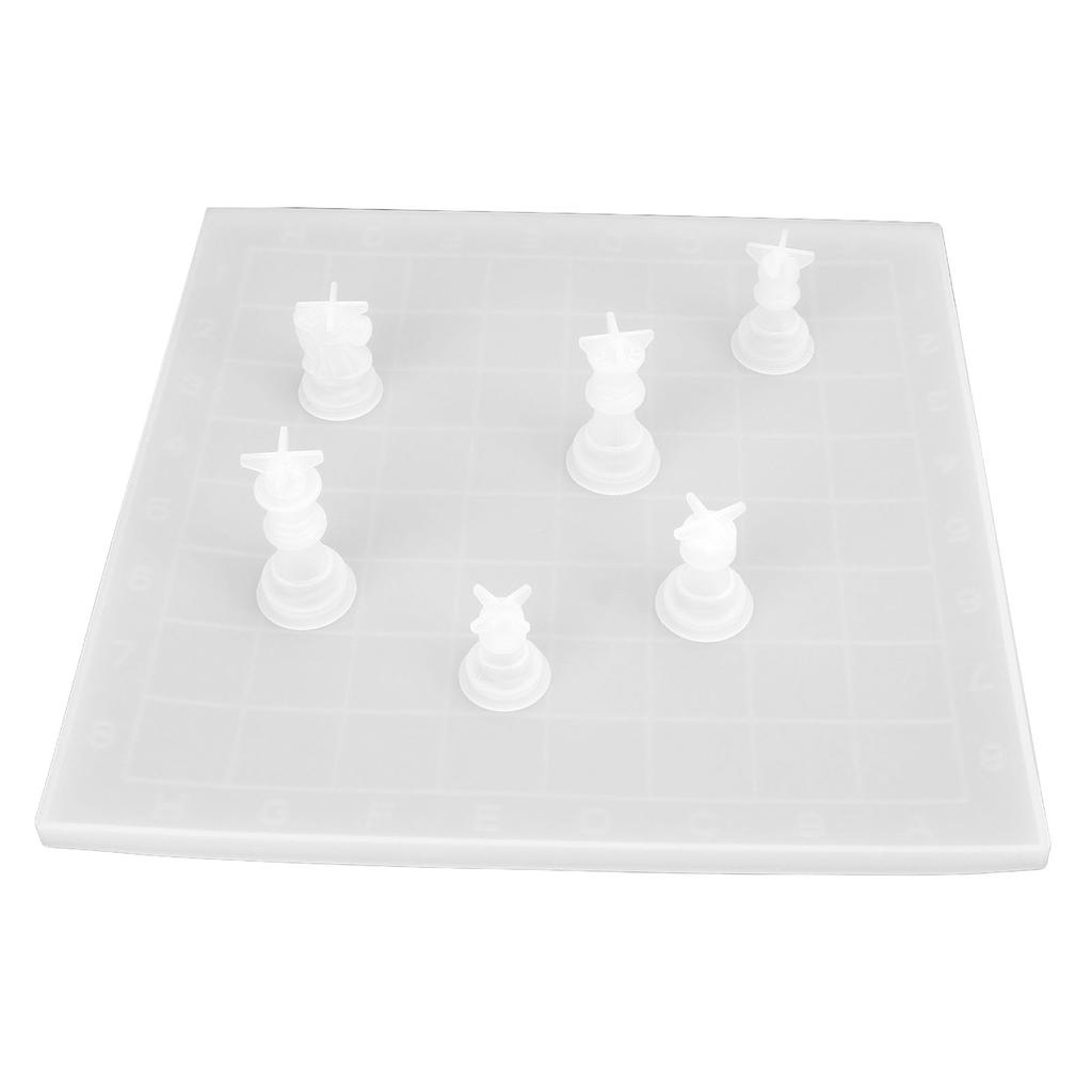 7 Pcs Chess Molds Flexible Reusable Easy Demoulding DIY Epoxy Resin Silicone Mold for Making Chess