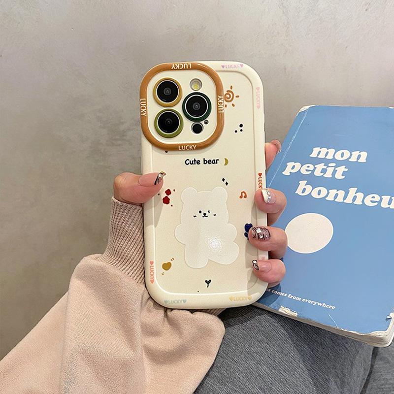 Cute Bear for IPhone16promax Phone Case 12 for Apple 15plus Cartoon 13mini Anti-fall 14