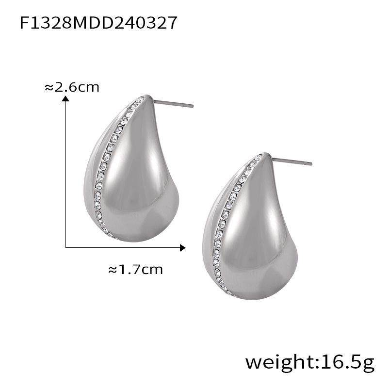 

Французские ретро серьги-капли с бриллиантами - Элегантные, роскошные пусеты из титановой стали для женщин