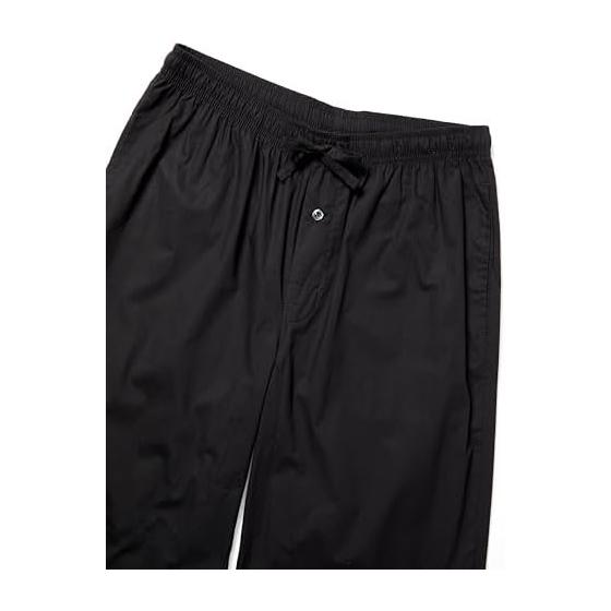 Amazon Essentials Men's Cotton Poplin Straight Fit Pajama Pants (Elastic Waist and Drawstring)