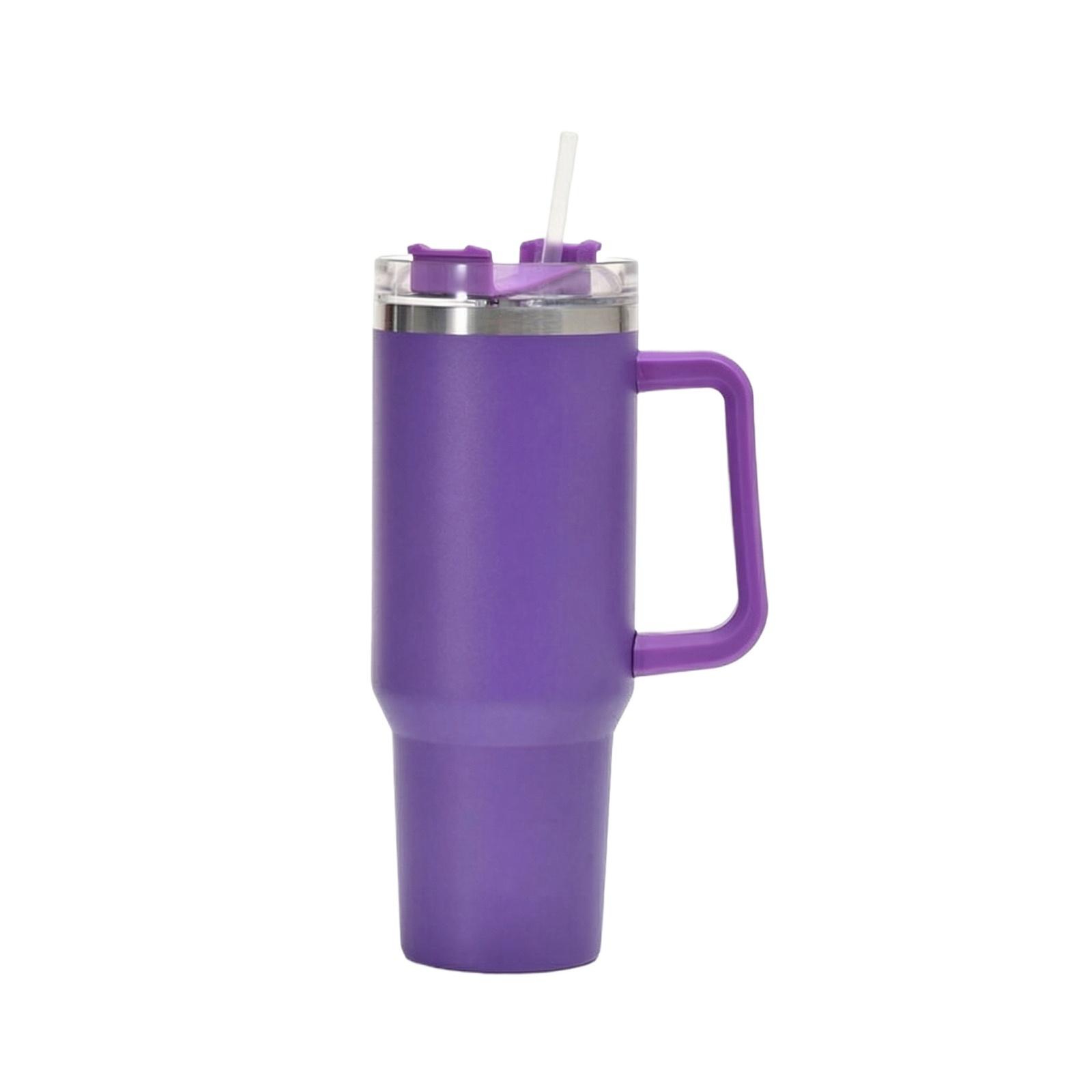 

Stainless Steel Insulated Cup Large Capacity Car Cup with Handle Tumbler one size фіолетовий