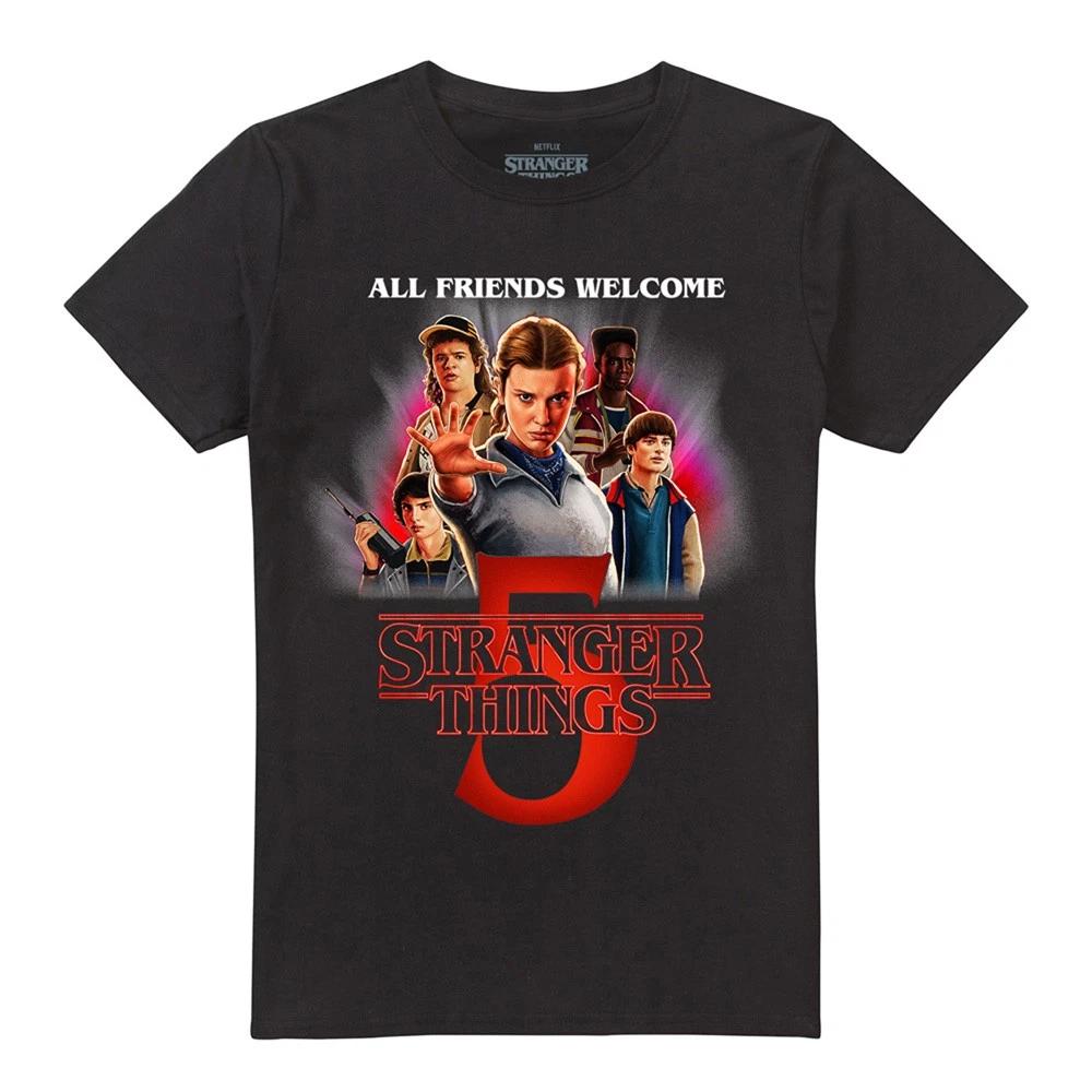 Stranger Things Season Five Poster Unisex 100% Cotton T-shirt Mens Tees Top S-5XL, Black L