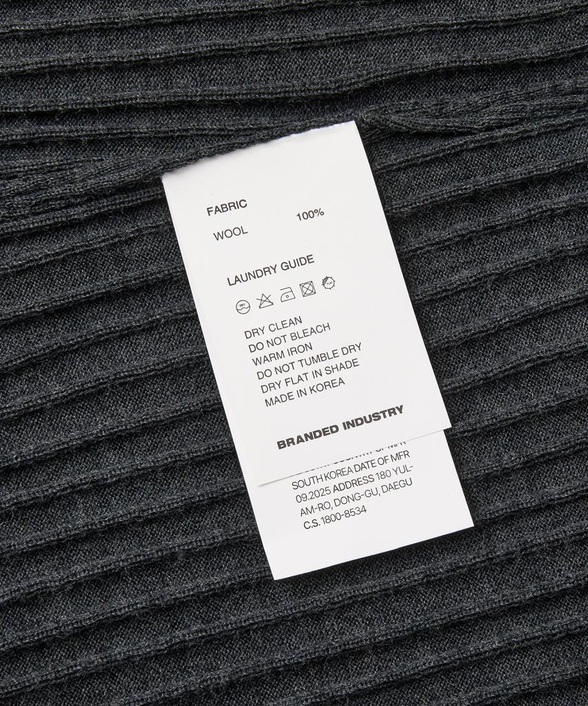 Beulaendideu Grace Merino Wool Polo Knit [Charcoal]