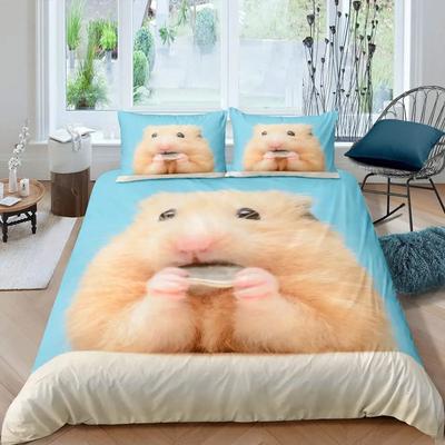 Housse de couette 3D Hamster King Queen Size Belle parure de lit cochon d'Inde pour enfants adolescents adultes famille animal de compagnie 2/3 pièces housse de couette