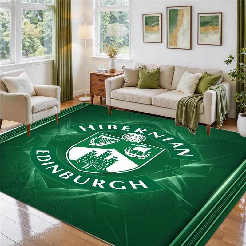 Hibernian FC Design Crystal Velvet Rug Soft Decorative Mat for Bedroom Entrance