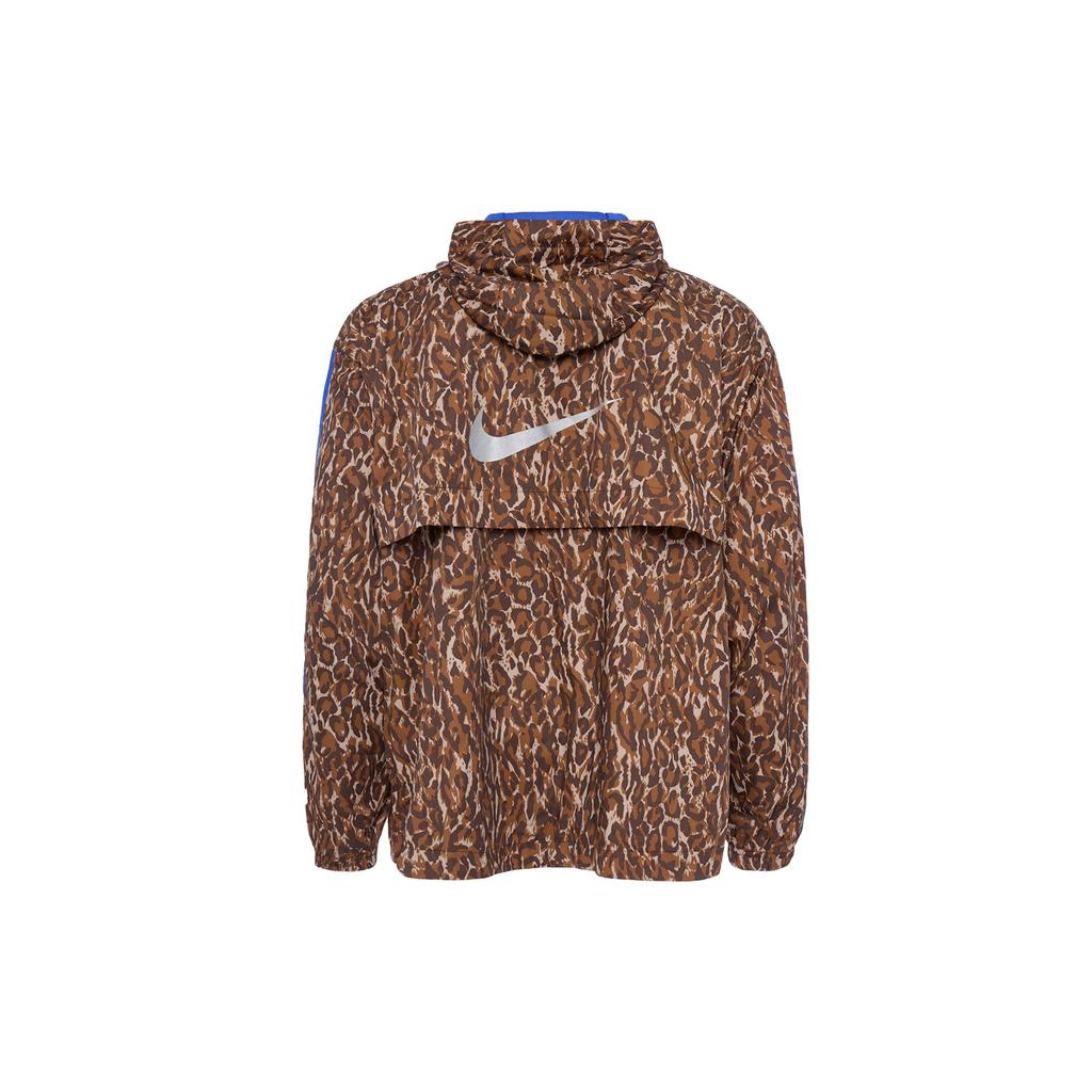 Nike Leopard Print Hooded Sports Jacket Men Jackets Brown BQ8185-786