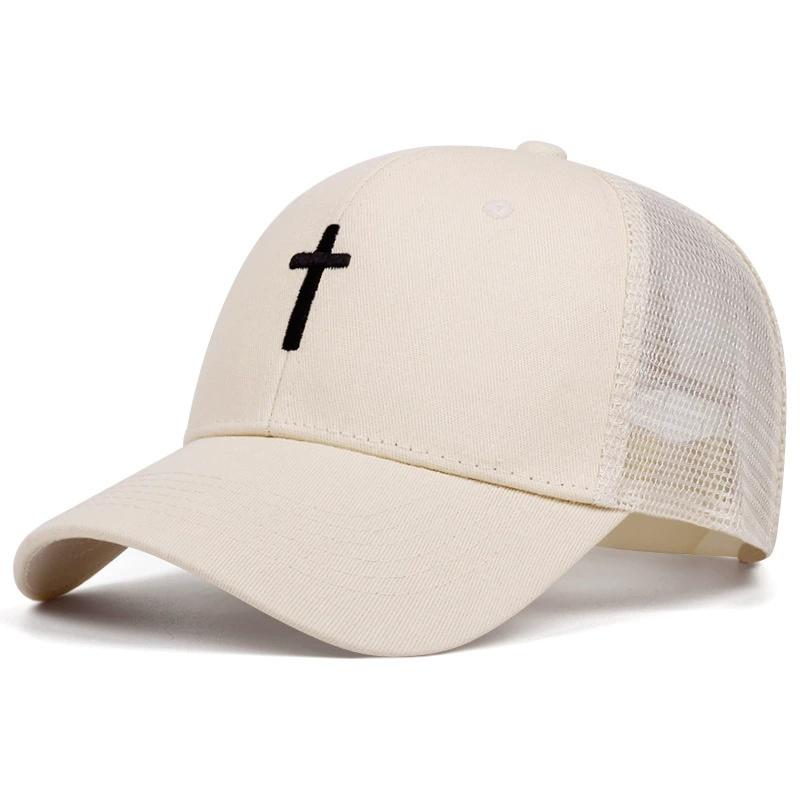 

Unisex Cross Embroidery Baseball Net Caps Hip Hop Cap Spring Summer Outdoor Adjustable Casual Hats Sunscreen Hat 54-61CM