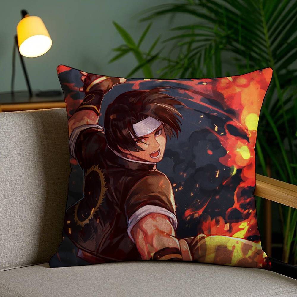 K-KOF The King of F-Fighter Pillow Case Office Sofa Dorm Chair Back Short Plush Double-sided Printing Home  Cushion Cover