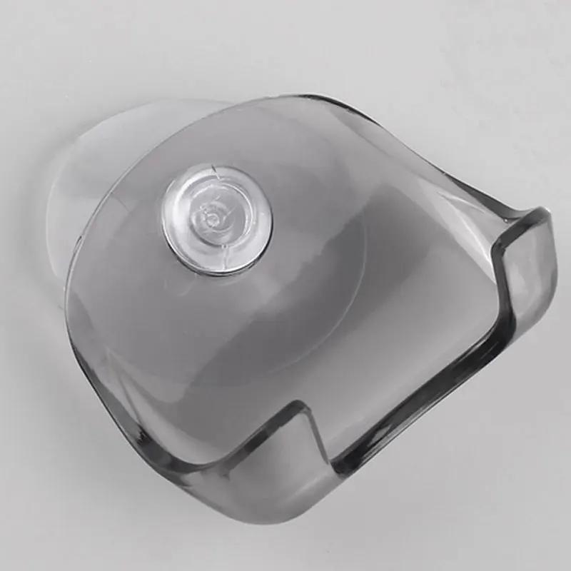 

Clear Blue Suction Cup Razor Rack Plastic Bathroom Razor Holder Shaver Storage Rack Wall Hook Hangers Towel Sucker Bathroom Tool серый