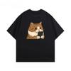 Fun Cat Phone Print Pattern Short Sleeved Round Neck Versatile Fashion Womens Tshirt Suitable for All Seasons