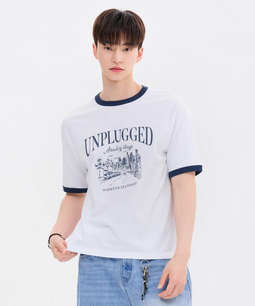 CHASECULT Unisex Ringer Graphic Short Sleeve T-Shirt-Fbzu5805C01