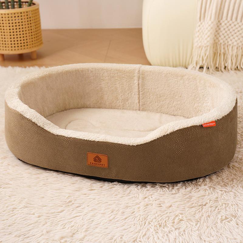 

Custom Four-Season Medium Pet Dog Bed with Removable Lychee Leather Mat Small (40x30x12.5 cm)