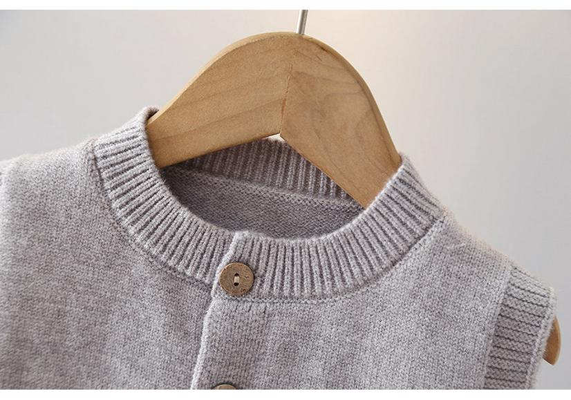 Stylish Children's Knit Sleeveless Cardigan Vest for Spring & Autumn