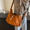 New large-capacity nylon canvas bag women's simple drawstring lightweight casual shoulder oblique span bag tote bag