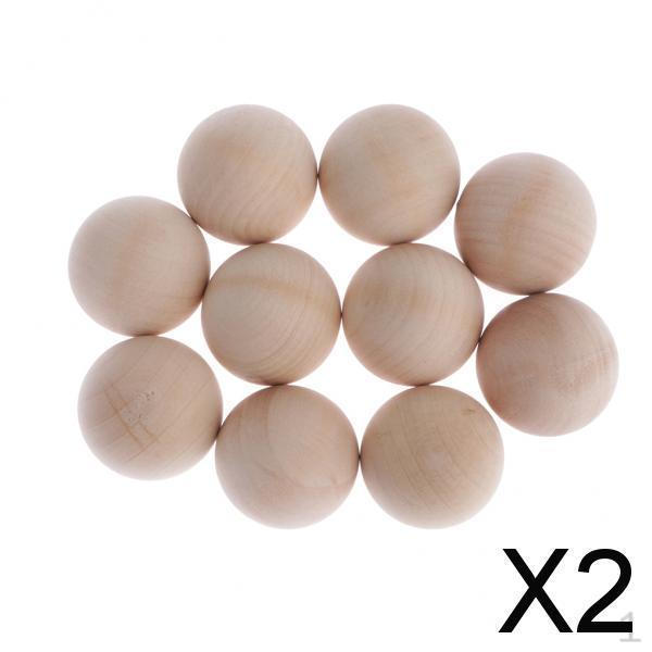 

2x 10 Без отверстий Изготовление поделок Натуральное дерево Круглый шар 35мм