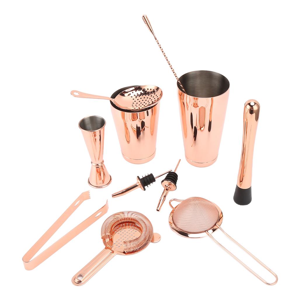 11PCSCelsiusSet Cocktail Shaker Set Bartender Kit Cocktail Strainer Stainless Steel Barware for Home Party