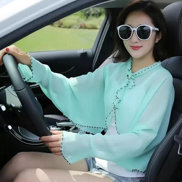 WTEMPO Spring Summer Women's Casual Lacing-up Shawls Coats Female Casual Versatile Solid Color Sunscreen Cardigans