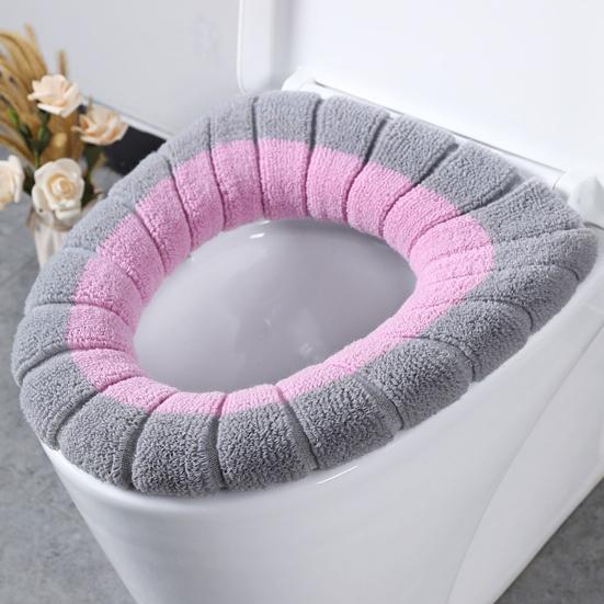 Seat Cushion Soft Texture Keep Warm Fabric Easy Installation Toilet Lid Cover Bathroom Supplies