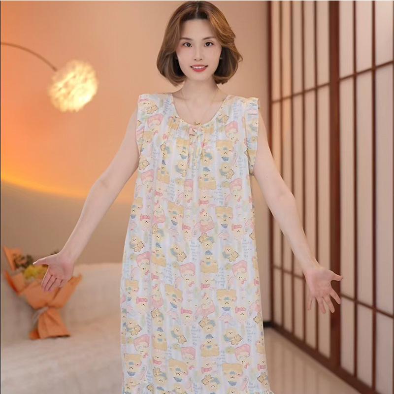 Women's Cotton Silk Camisole Pajama Dress - Summer, Loose Fit, Cute Japanese Style, Sexy and Thin, Perfect for Students