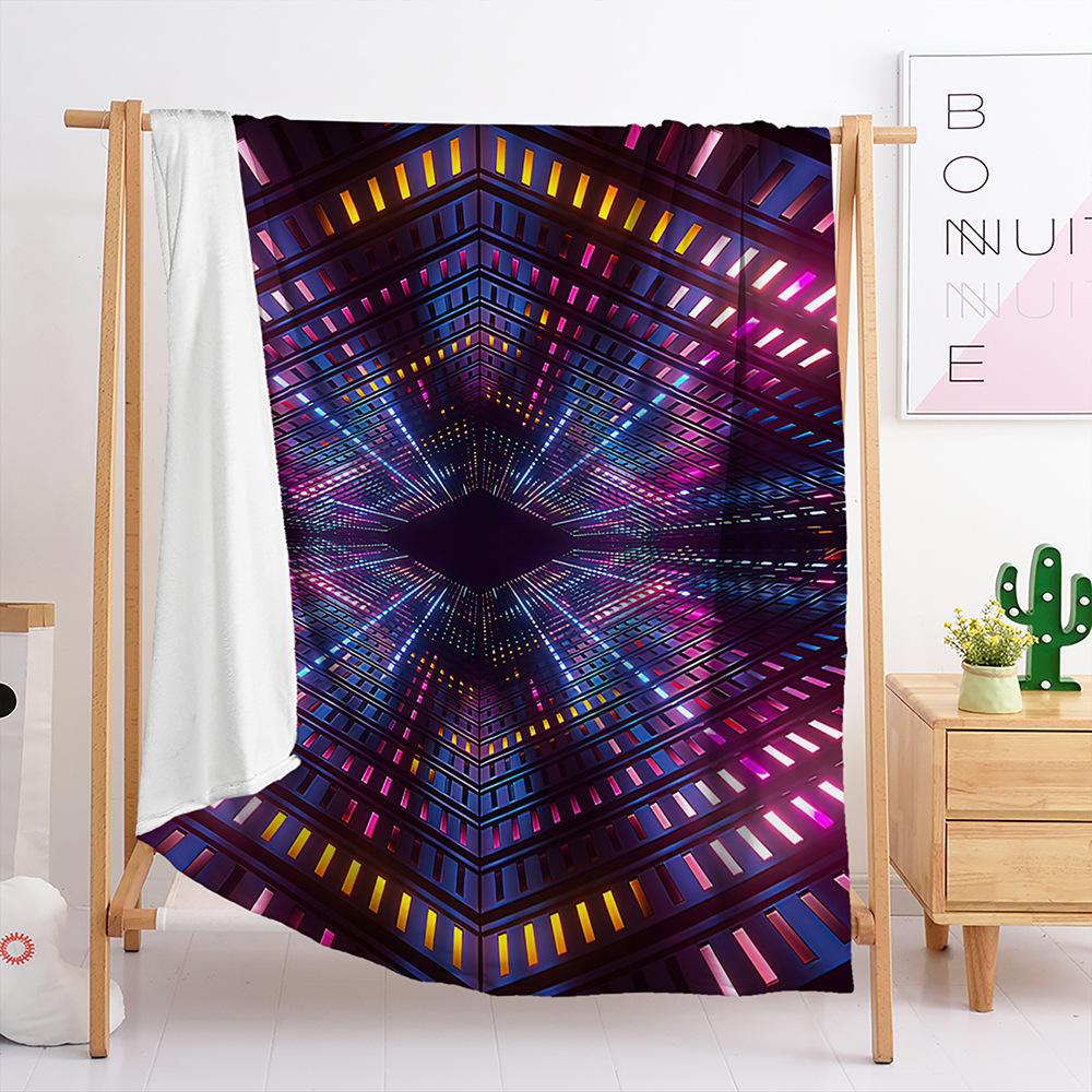 Blanket Flannel Blanket 3D Solid Graphics Geometric 3D Digital Printing Blanket Blanket