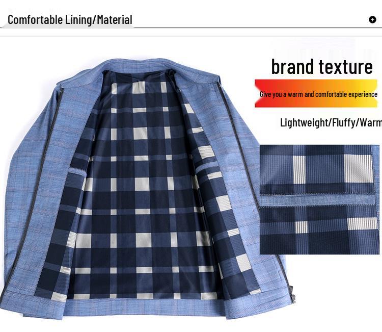 2024 Spring & Fall Men's Wool Lapel Jacket - Casual Business Coat for Middle-aged & Elderly