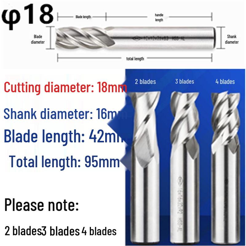 Guiyang Xiaohe DHZ High-Speed Steel 2/3/4-Flute Milling Cutter