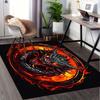 "Fiery Dragon Logo Art Print - Fantasy Beast Design"Office Mat Perfect for Home Decor Office Desk Chair Rugs Chair Carpet for Office Polyest