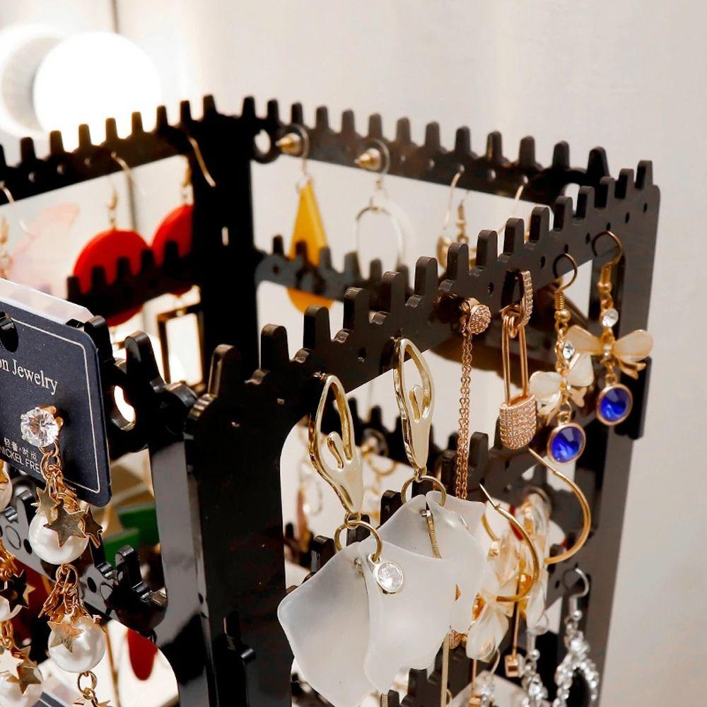 Large Capacity Necklaces Rings Holder Rotating Jewelry Storage Box Jewelry Display Rack Shop Store