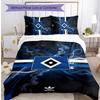 Hamburger SV Fußball Bedrucktes 3-teiliges Bettwäsche-Set, Bequemes Hautfreundliches Schlafzimmer Bettbezug-Set