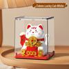 Solar Mini Waving Cat Model - Automatic Shaking Hand Ornament for Office, Desk, Car, or Gift