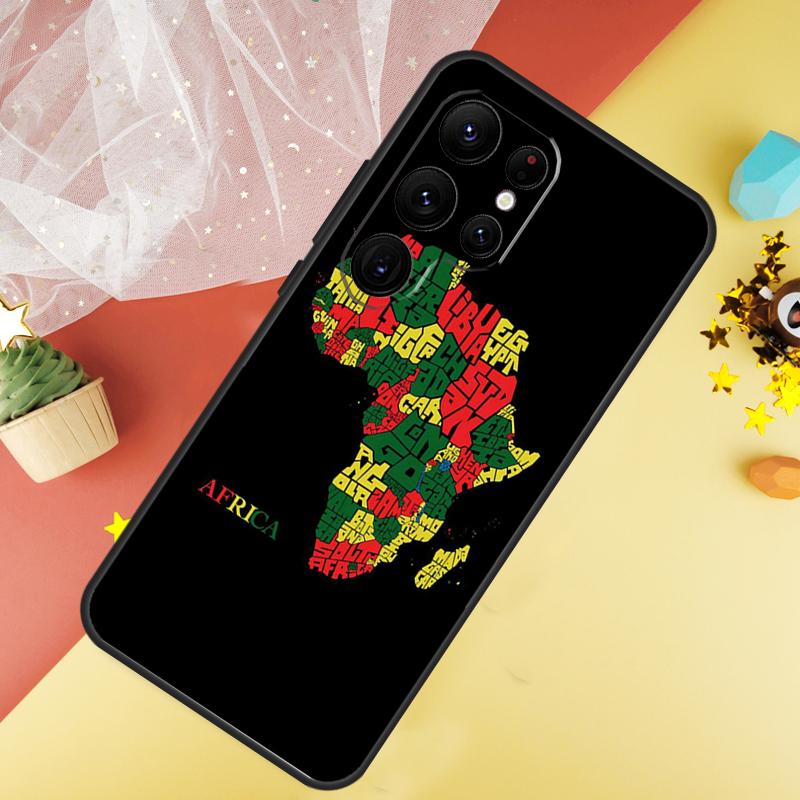 Africa Map Geography Phone Case For Samsung Galaxy S25 Ultra S21 S20 S22 S23 Ultra S9 S10 Plus S24 FE Cover Coque