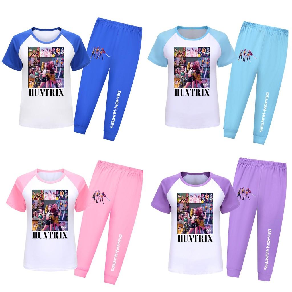 Kpop Demon Hunters Print Toddler Pajama Suit With Soft Cotton Material For Comfortable Nightwear