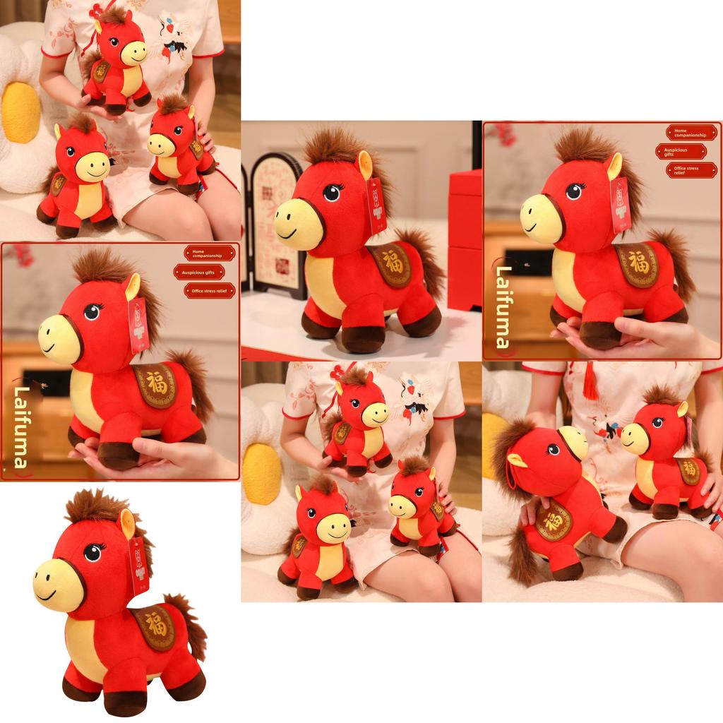 Pferd Tier Plüschtier mit weichem Kurzflor für Mondneujahr-Geschenke
