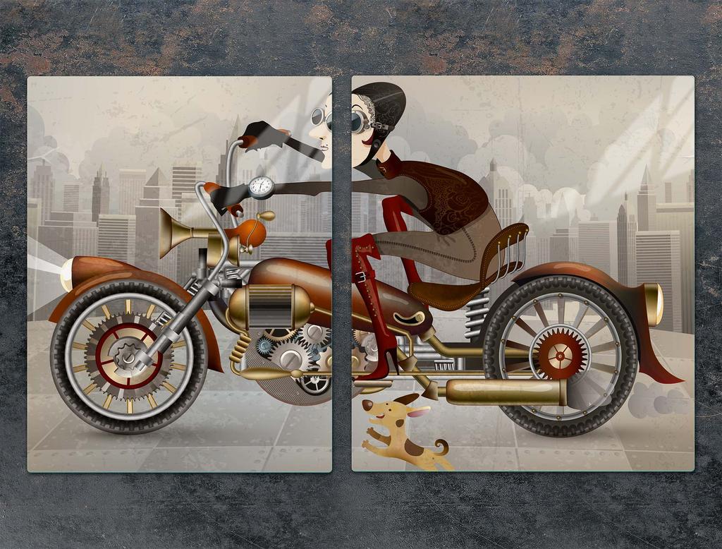 SZKLANA PŁYTA OCHRONNA NA KUCHENKĘ 85x52 MOTOCYKL