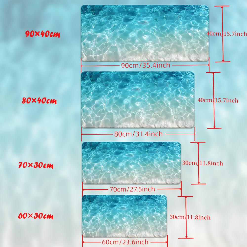 Ocean Breeze Large Mousepad Non-Slip Rubber Desk Mat for Gaming Office Blue Aquatic Design Durable Stain Computer Mouse Pad