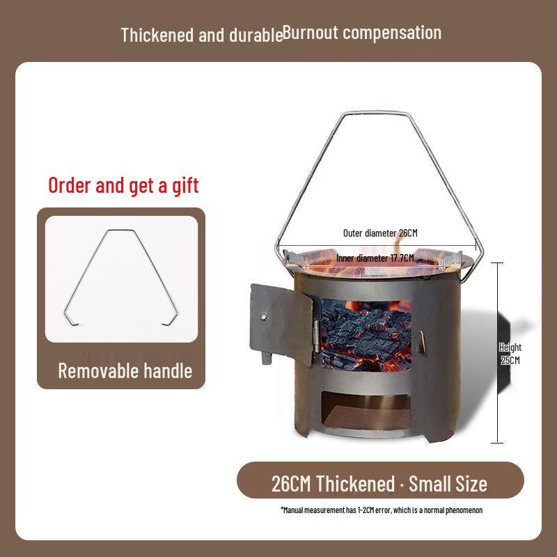 Portable Outdoor Firewood Stove for Camp Cooking and Tea Brewing
